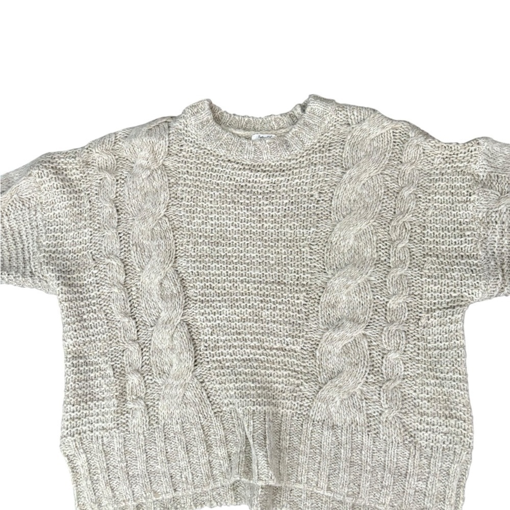 Splendid x @cellajaneblog Cream Cable Knit Sweater Soft